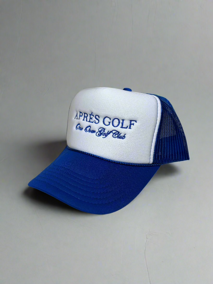 The Apres Golf Trucker Hat Blue/White