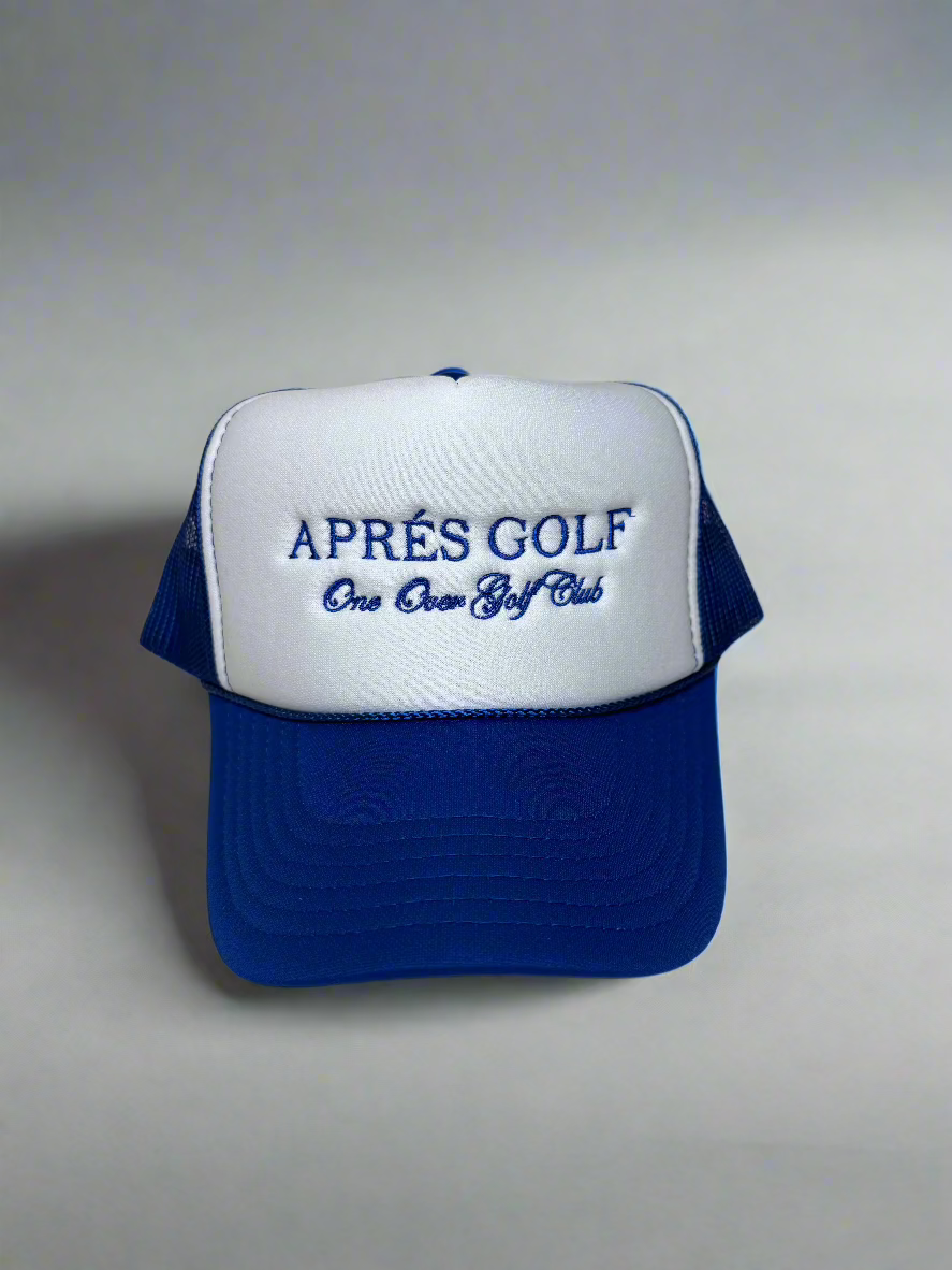 The Apres Golf Trucker Hat Blue/White