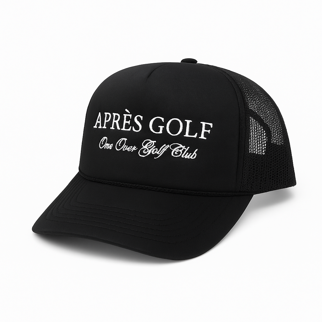 The Apres Golf Trucker Hat Black