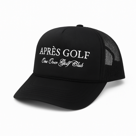 The Apres Golf Trucker Hat Black