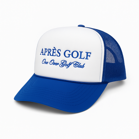 The Apres Golf Trucker Hat Blue/White