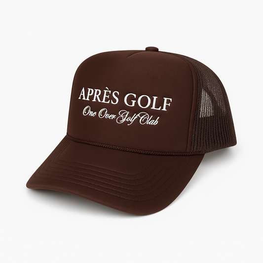 The Apres Golf Trucker Hat Brown